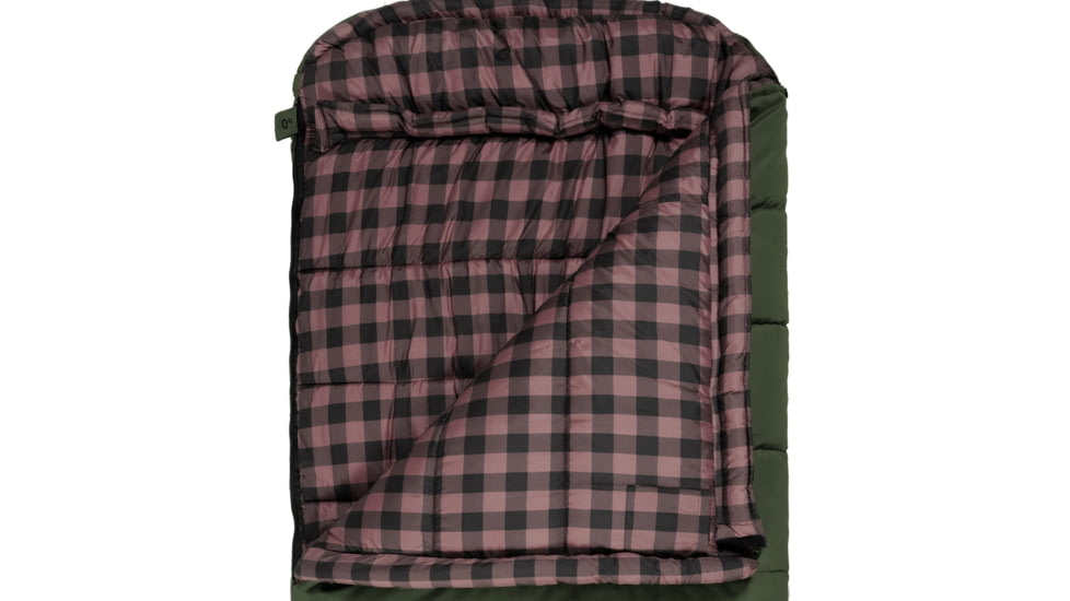 TETON Sports Bridger 0 F Canvas Sleeping Bag, Green/Plum, Long, 10033