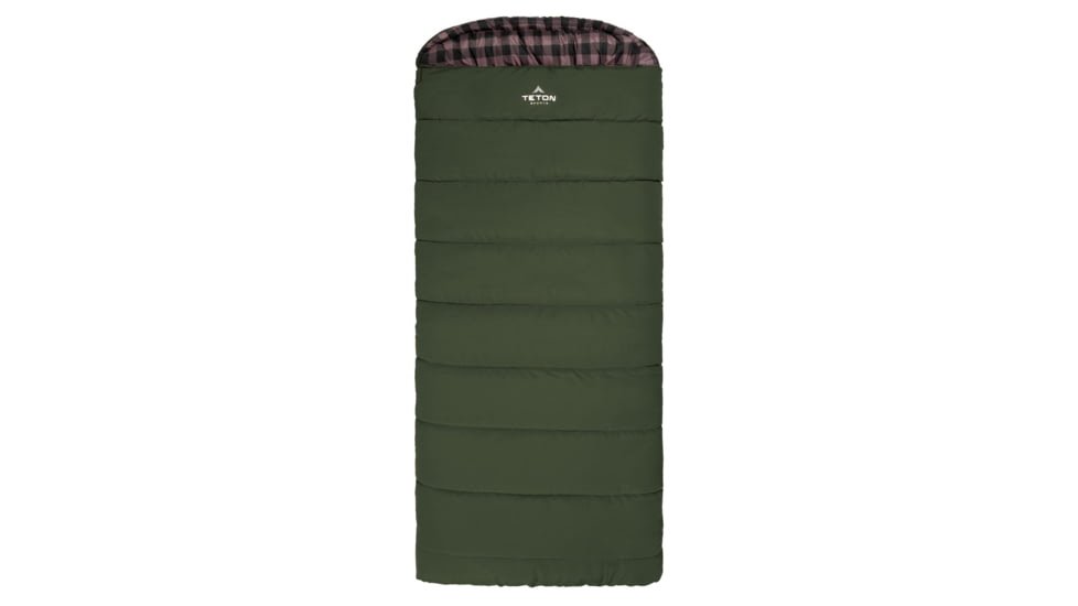 TETON Sports Bridger 0 F Canvas Sleeping Bag, Green/Plum, Long, 10033