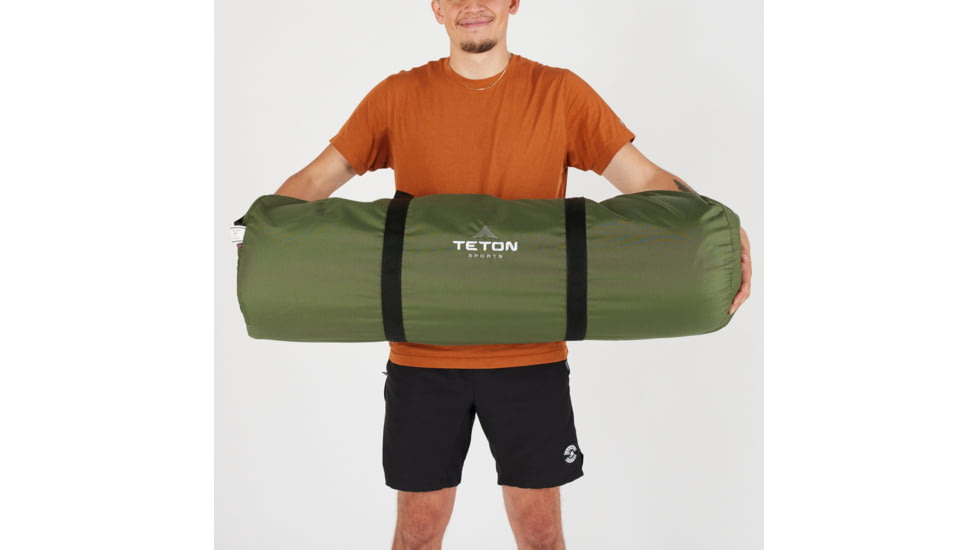 TETON Sports Bridger -35 F Canvas Sleeping Bag, Green/Plum, Long, 10013
