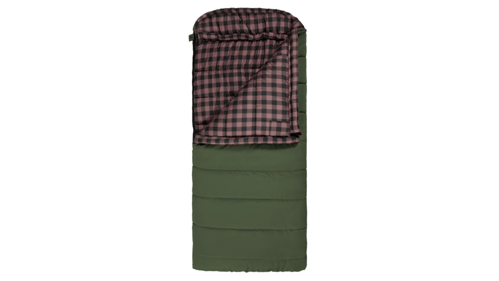 TETON Sports Bridger -35 F Canvas Sleeping Bag, Green/Plum, Long, 10013