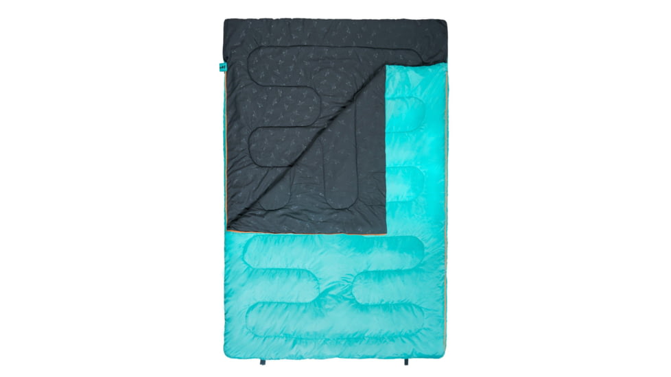 TETON Sports Cascade 40 F Double Sleeping Bag with Pillows, Double-Wide, Teal/Grey, 1320