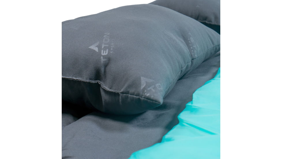 TETON Sports Cascade 40 F Double Sleeping Bag with Pillows, Double-Wide, Teal/Grey, 1320