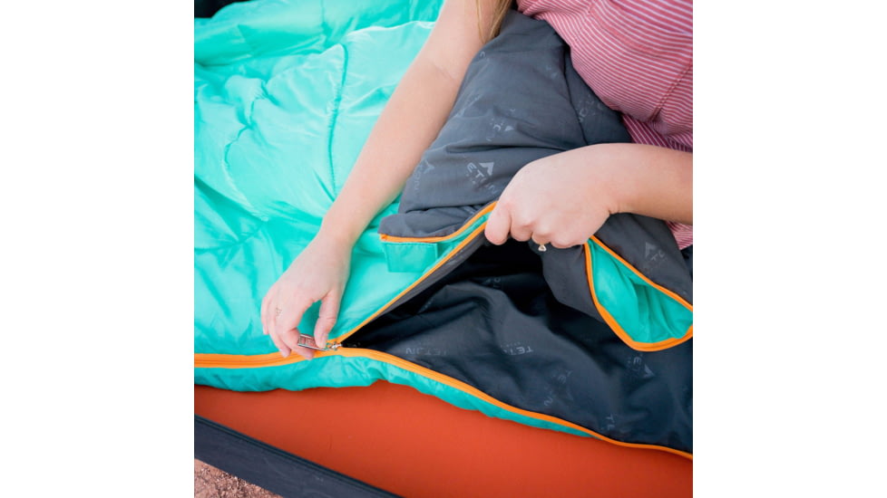TETON Sports Cascade 40 F Double Sleeping Bag with Pillows, Double-Wide, Teal/Grey, 1320