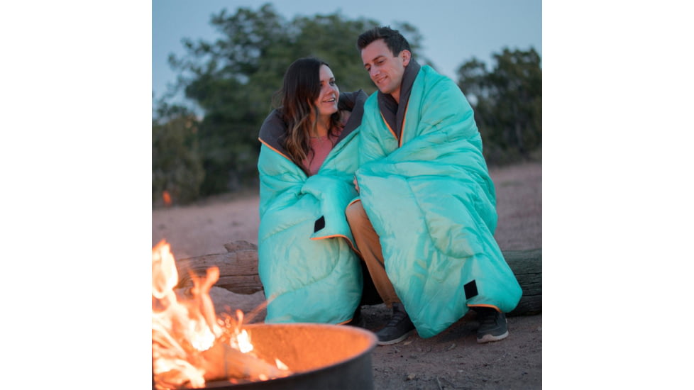 TETON Sports Cascade 40 F Double Sleeping Bag with Pillows, Double-Wide, Teal/Grey, 1320