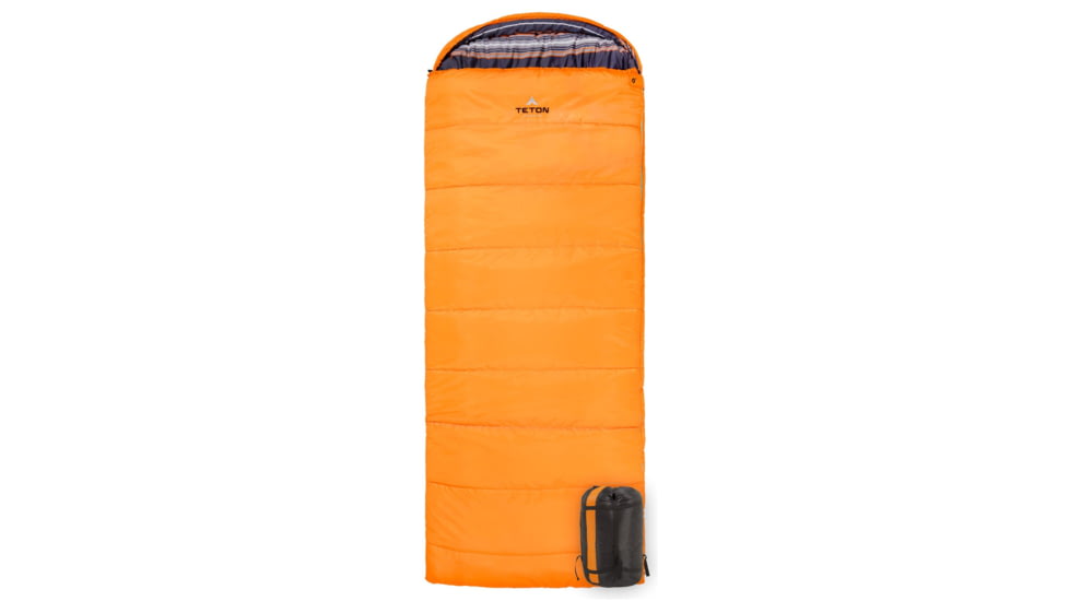 TETON Sports Celsius 0 F Sleeping Bag, Right Zipper, Orange/Grey, Regular, 1174R