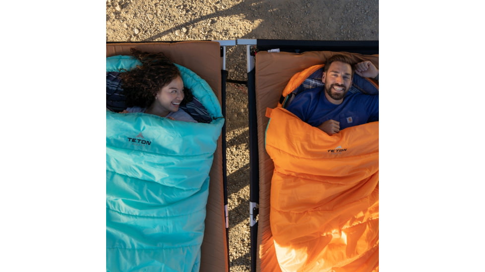 TETON Sports Celsius 0 F Sleeping Bag, Right Zipper, Orange/Grey, Regular, 1174R