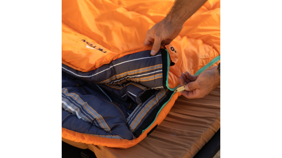 TETON Sports Celsius 0 F Sleeping Bag, Right Zipper, Orange/Grey, Regular, 1174R