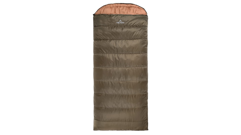 TETON Sports Celsius 0 F Sleeping Bag, Right Zipper, Green, Regular, 188R