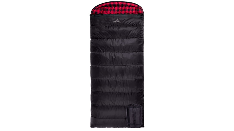 TETON Sports Celsius XXL 0 F Sleeping Bag, Left Zipper, Black/Red, 2XL, 101L