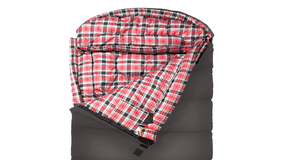 TETON Sports Celsius XXL 0 F Sleeping Bag, Left Zipper, Grey/Red, 2XL, 102L