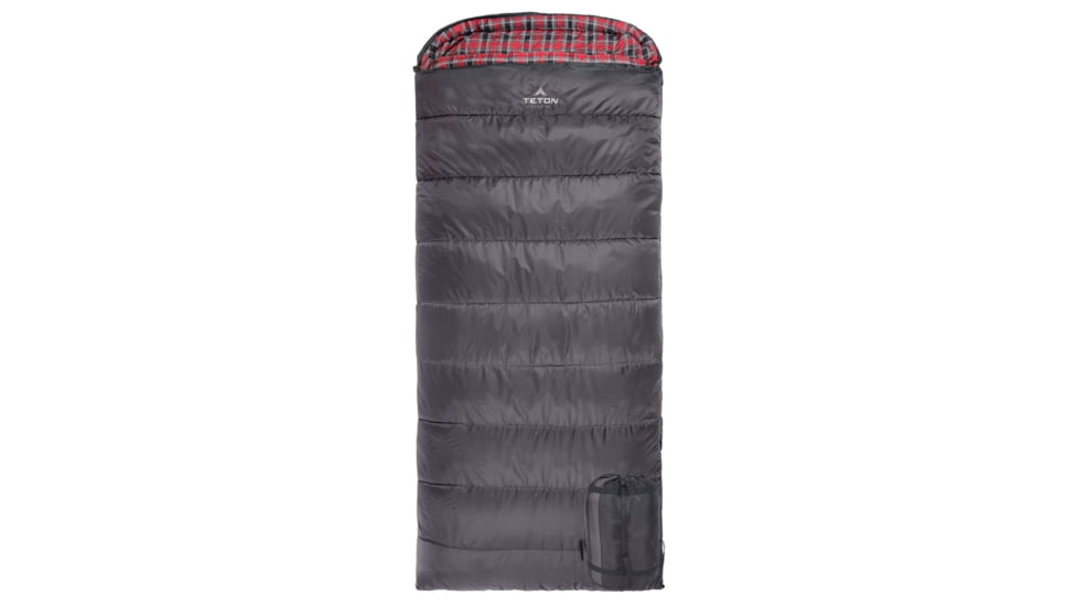 TETON Sports Celsius XXL 0 F Sleeping Bag, Right Zipper, Grey/Red, 2XL, 102R