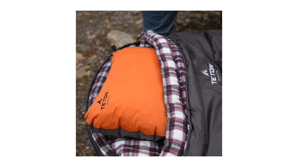 TETON Sports ComfortLite Self-Inflating Pillow, Orange, Regular, 1039