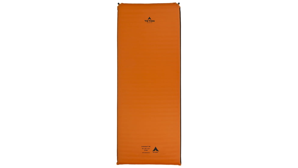 TETON Sports ComfortLite XXL Self-Inflating Sleeping Pad with Velcro, Orange/Grey, 2XL, 1043A