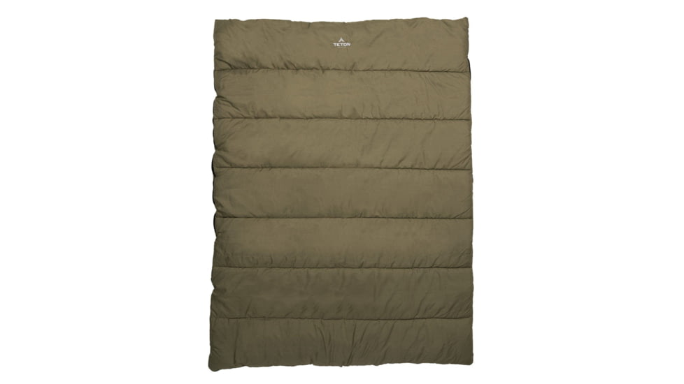 TETON Sports Evergreen 20 F Mammoth Double Sleeping Bag, Olive/Stone, Double-Wide, 2224LSOLST