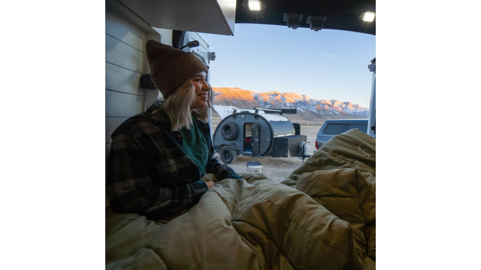 TETON Sports Evergreen 20 F Mammoth Double Sleeping Bag, Olive/Stone, Double-Wide, 2224LSOLST