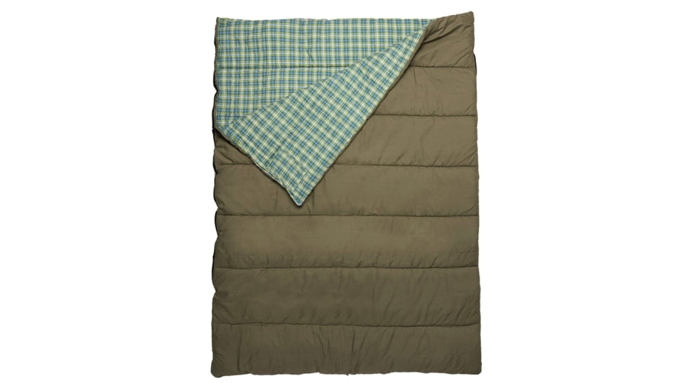 TETON Sports Evergreen 20 F Mammoth Double Sleeping Bag, Olive/Stone, Double-Wide, 2224LSOLST