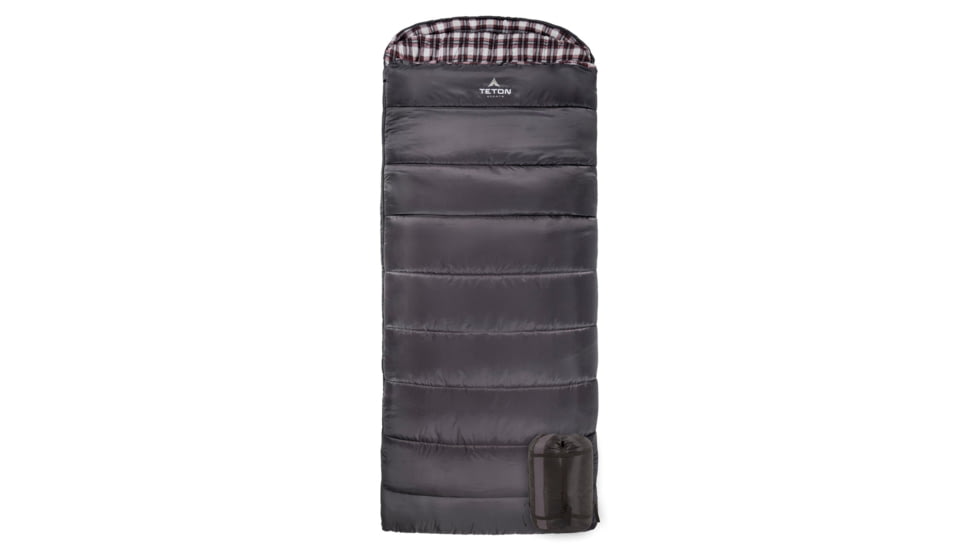 TETON Sports Fahrenheit XXL 0 F Sleeping Bag, Left Zipper, Grey/Red, 2XL, 1060L