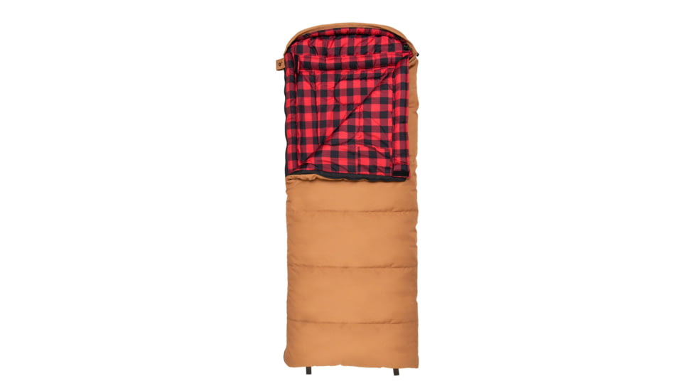 TETON Sports Lil Bridger 0 F Junior Canvas Sleeping Bag for Kids, Pecan/Fox, Junior, 10041