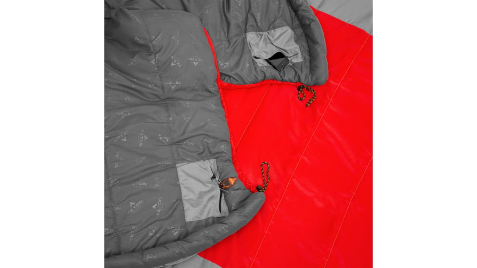 TETON Sports Tracker 5 F Double Mummy Sleeping Bag, Red/Grey, 1109