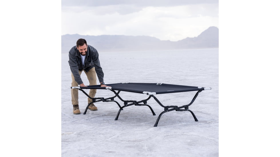 TETON Sports Universal XL Camp Cot with Pivot Arm, Black, Extra Large, 1082A