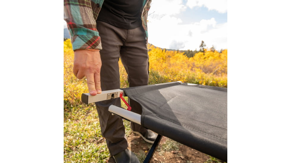TETON Sports Universal XL Camp Cot with Pivot Arm, Black, Extra Large, 1082A