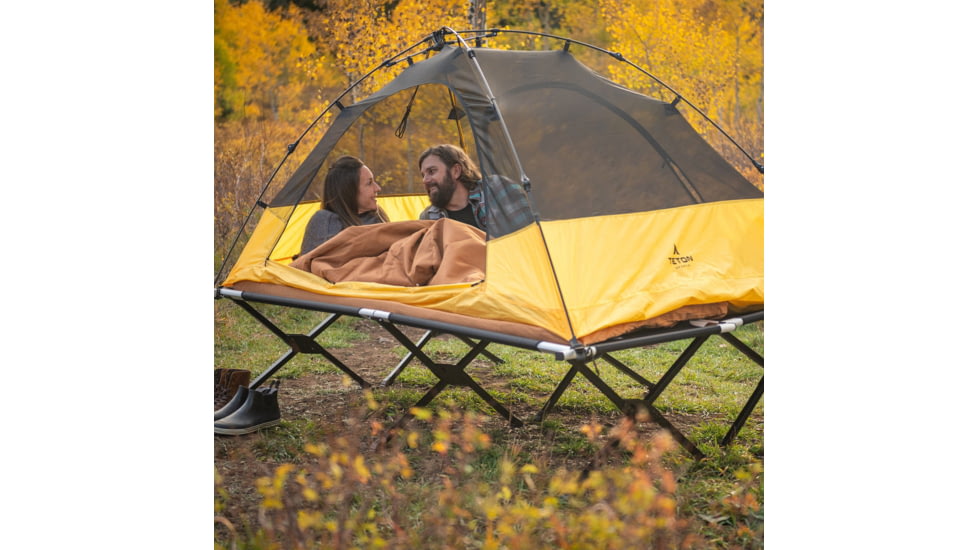 TETON Sports Universal XL Camp Cot with Pivot Arm, Black, Extra Large, 1082A