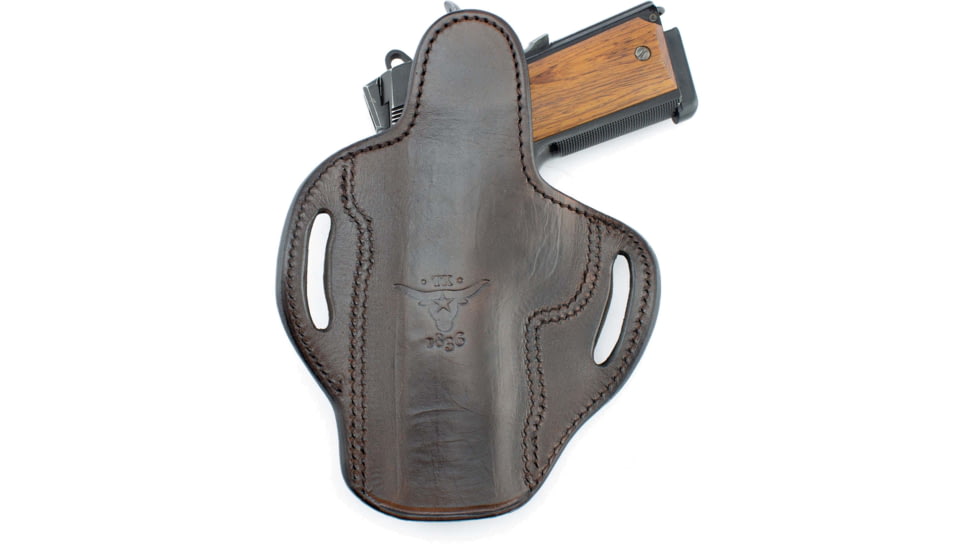 Texas 1836 Cannon - Open Top OWB Holster, Left Hand, Most Glock Full Size 9mm/.40 and Similar Frame, Brown, TX-BH3-303