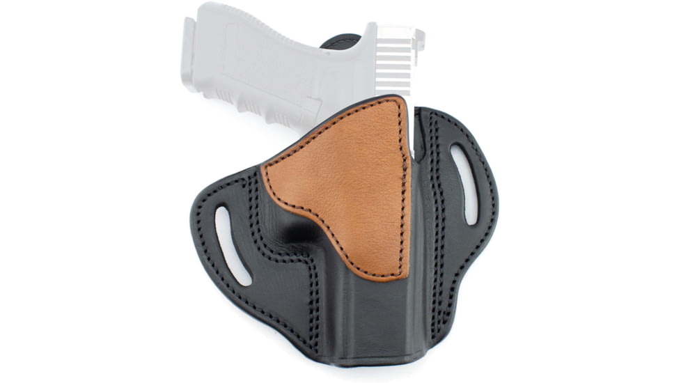 Texas 1836 Cannon Two Tone - Open Top OWB Holster, Right Hand, Most Full Size 1911s, With No Attachment, Black, TX-BH3-200-TT