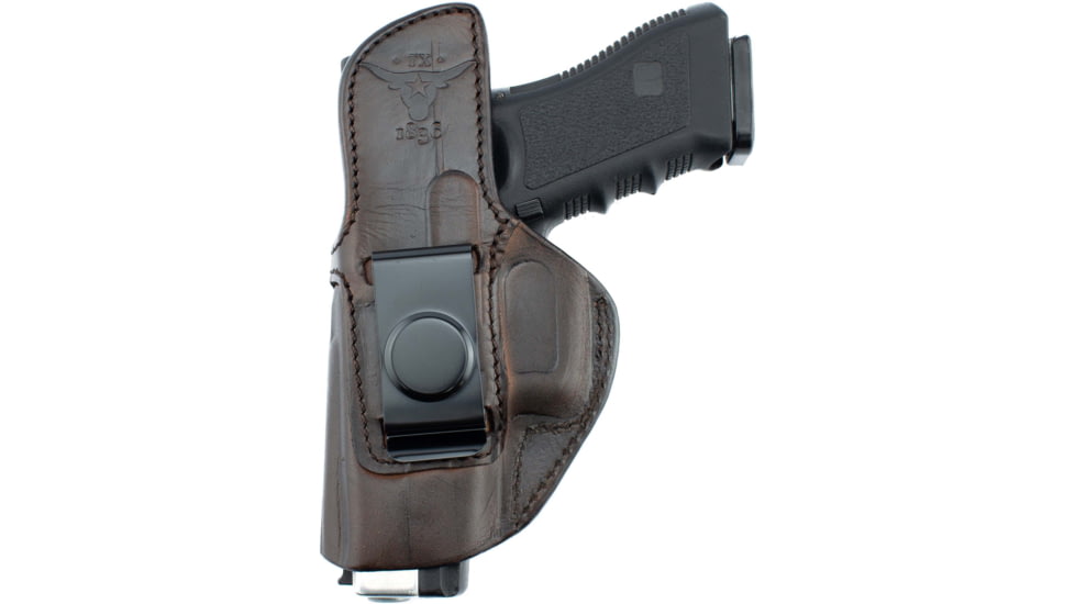 Texas 1836 Clip-On Outside The Waistband Holster, Right Hand, SIG Sauer P320 Compact, Glock 19, With No Attachment, Brown, TX-CO-OWB-522