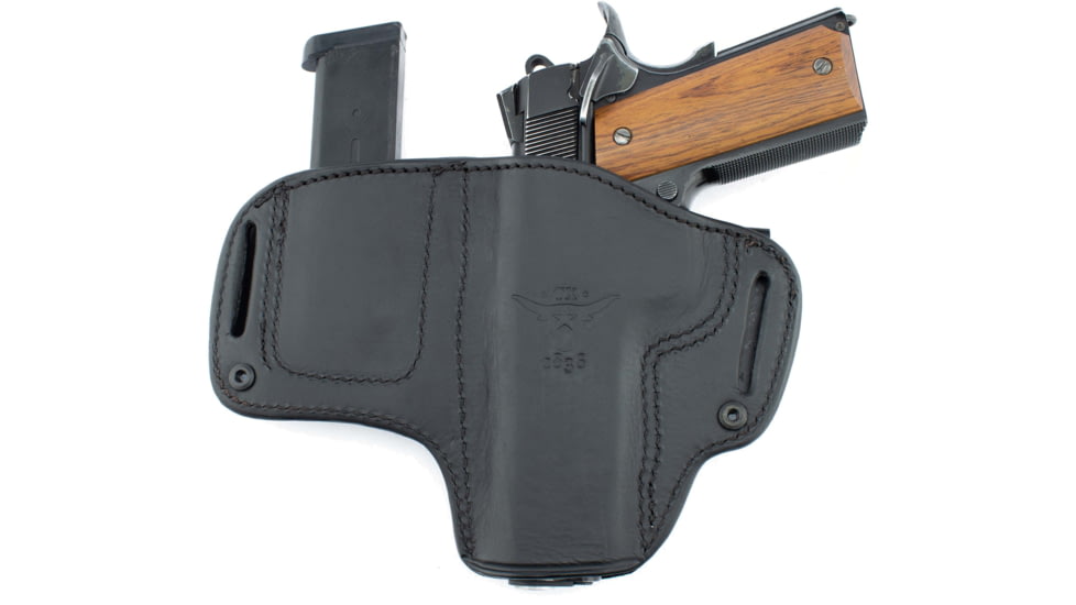 Texas 1836 Crusader - 2 In 1 Dual Clip Open Top Holster w/ Magazine Carrier, Right Hand, 1911 5in, With No Attachment, Black, TX-OT-DCH-MC-200