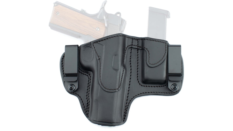 Texas 1836 Crusader - 2 In 1 Dual Clip Open Top Holster w/ Magazine Carrier, Right Hand, 1911 5in, With No Attachment, Black, TX-OT-DCH-MC-200