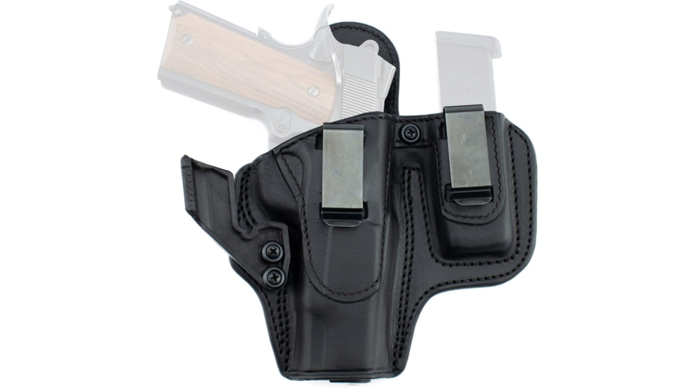Texas 1836 KYDEX The Appendix - Dual Clip IWB Holster w/ Magazine Carrier, Right Hand, 1911 4in Hammer Down, With No Attachment, Black, TX-THEAPPENDIX-210