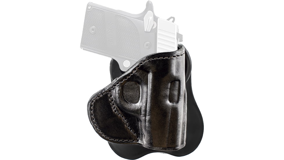 Texas 1836 PD2 - Rotating Thumb Release Quick-Draw OWB Paddle Holster, Left Hand, Smith &amp; Wesson M&amp;P 9 Shield, Smith &amp; Wesson M&amp;P 40 Shield, Glock 43, With No Attachment, Black, TX-PD2-1011