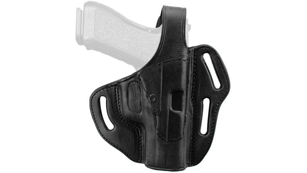 Texas 1836 Three Slots - Thumb Release OWB Holster, Right Hand, Glock 19, SIG Sauer P320 X-Compact, With No Attachment, Black, TX-3SLOTS-TB-520