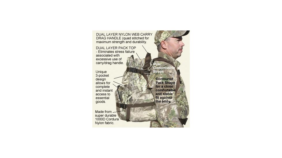 Texas Hunt Co T.H.E. Pack w/3-Pocket Design, MOBU Mossy Oak Break Up 200190105
