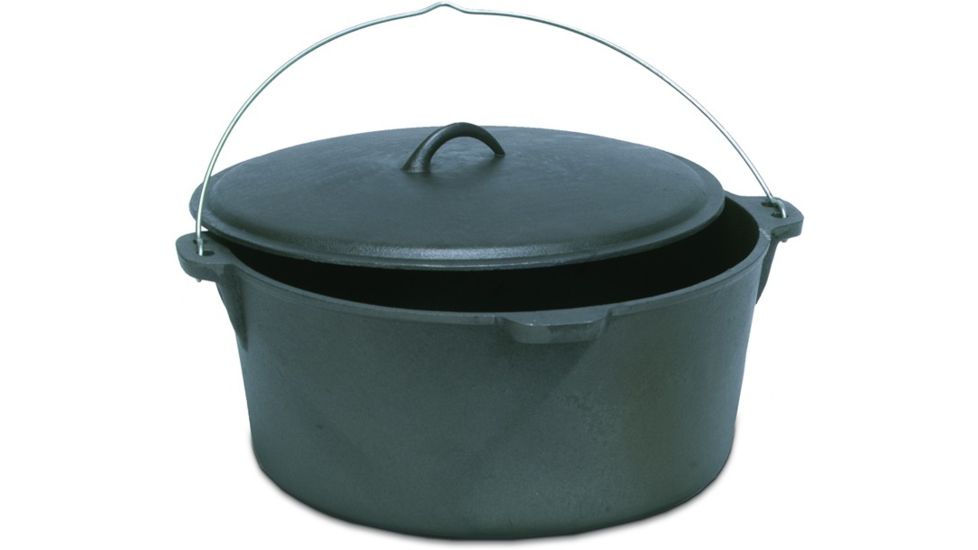 USED Texsport Cast Iron 20 qt Dutch Oven w/o Legs 14490, EDEMO1
