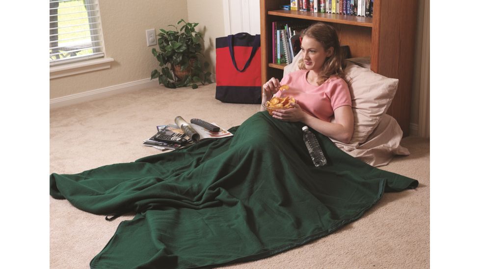 Texsport Fleece Sleeping Bag, Hunter Green, 15201
