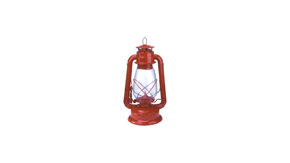 Texsport Kerosene 12" Lantern, MetalBody, GlassGlobe, Red 15998TEX