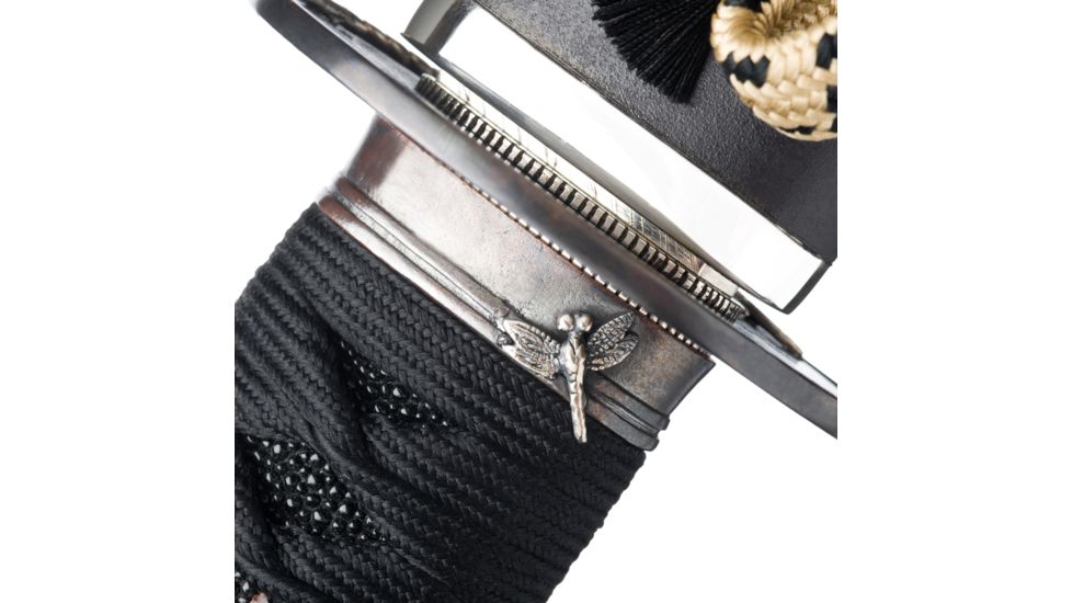 Thaitsuki Nihonto Tonbo Sanmai Katana Limited Edition, 29in Hand Forged And Folded High Carbon Steel Blade, Blackened Copper Tsuba With Silver Dragonfly, S04LE