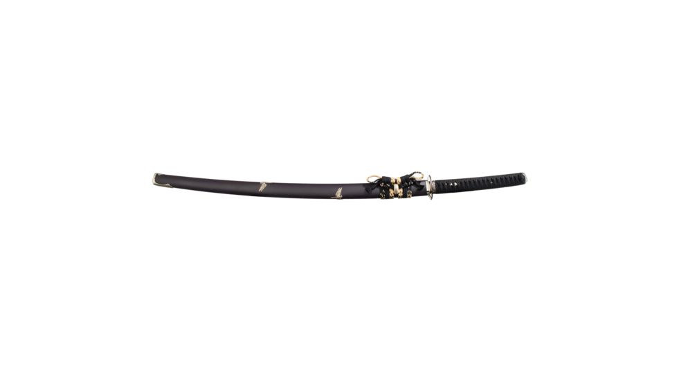 Thaitsuki Nihonto Tonbo Sanmai Katana Limited Edition, 29in Hand Forged And Folded High Carbon Steel Blade, Blackened Copper Tsuba With Silver Dragonfly, S04LE