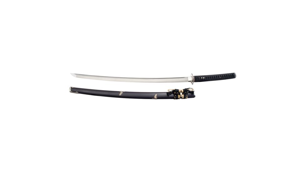 Thaitsuki Nihonto Tonbo Sanmai Katana Limited Edition, 29in Hand Forged And Folded High Carbon Steel Blade, Blackened Copper Tsuba With Silver Dragonfly, S04LE