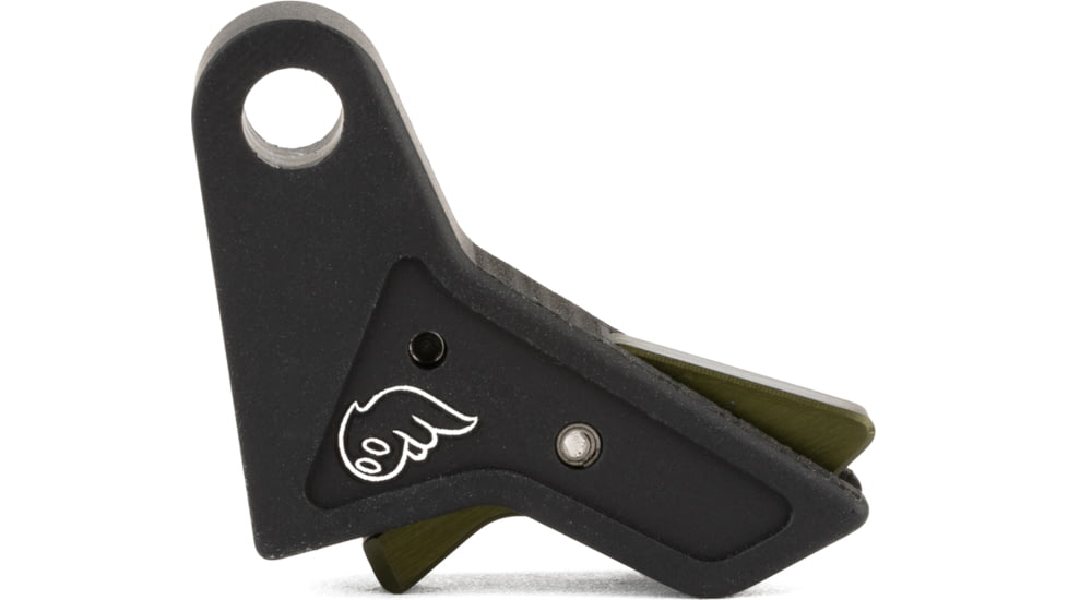 The Gun Company Gen 3/4 TWP Trigger, Black Shoe, OD Green Safety, TWP-TRG-BLK-ODGRN
