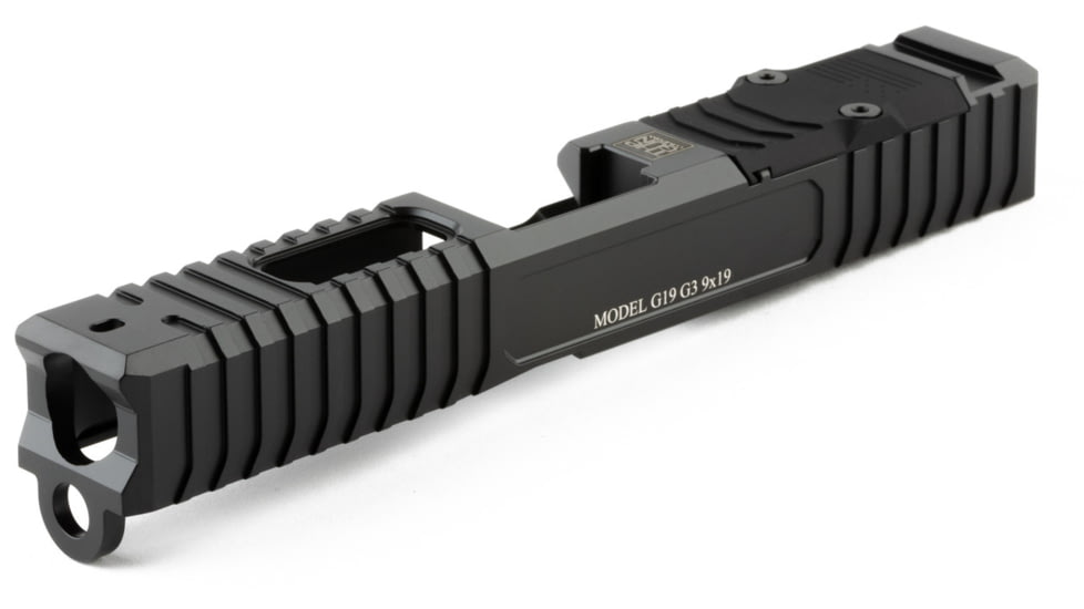 The Gun Company LVL-2 Combat Duty Enhanced, Glock 19 Slide, Top Barrel Peep Window Only, Stripped, Black, FDE or Gray, TGC-GLK-LVL-2-CD-BLK-G319-EC