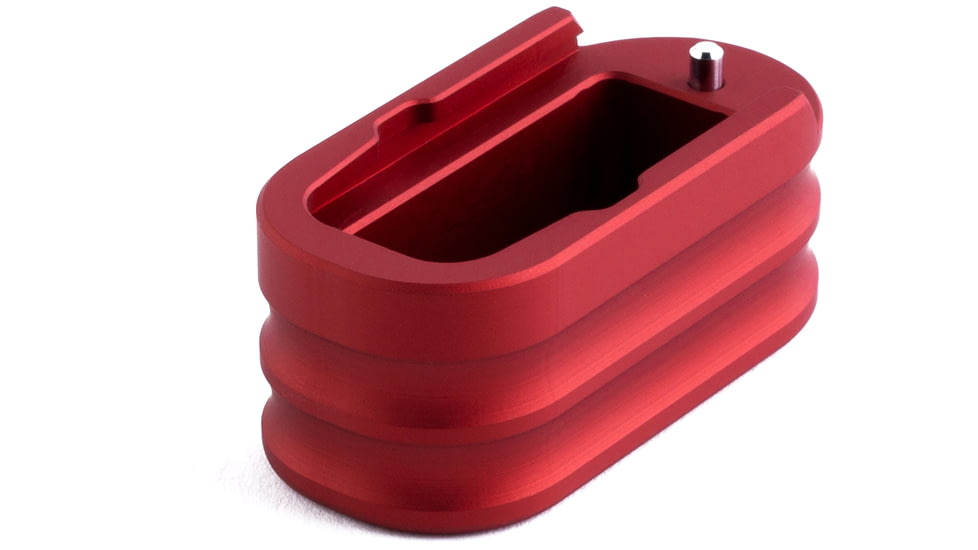 The Gun Company Magazine Extension, Glock 43 +2, Red, TGC-GLK-ME2-RED-2RD