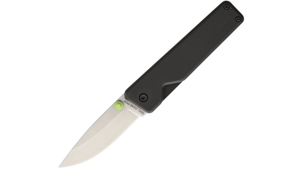 The James Brand The Chapter Framelock Black Folding Knife,2.75in,D2 Tool Steel,Standard Edge,Satin,Black,Titanium Handle TJBP2001