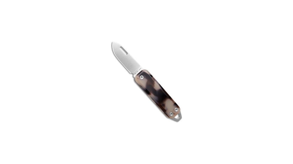 The James Brand The James Brand The Elko Slip Joint Keychain Knife Desert Tortoise 1.6" Satin, Brown, Sandvik 12C27, adult, BHQ-195438