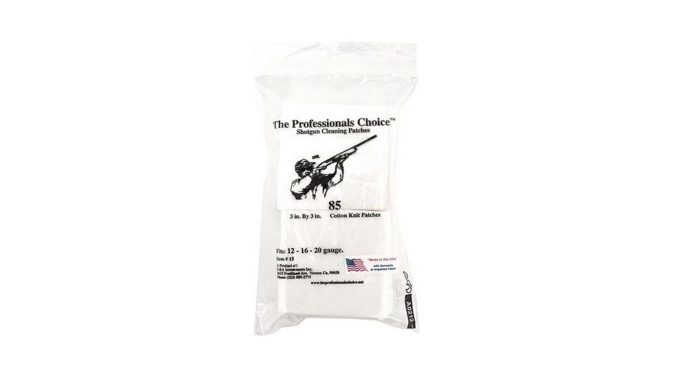 The Professionals Choice 100% Cotton Knit White Square Patches, 3x3, Small, Shotgun, 85pk 15