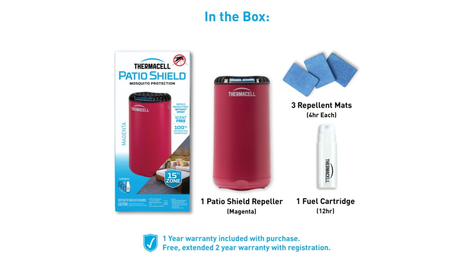 Thermacell Patio Shield Mosquito Repeller, Magenta, MRPSPMA