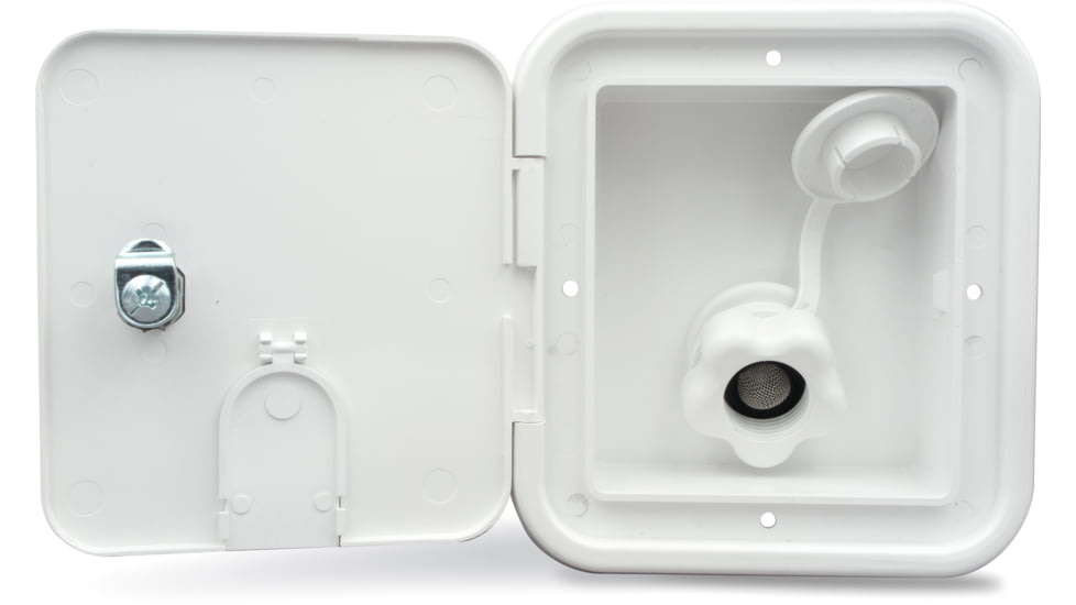 Thetford City/Gravity Water Hatch With Plastic Check Valve, Polar White, 94226