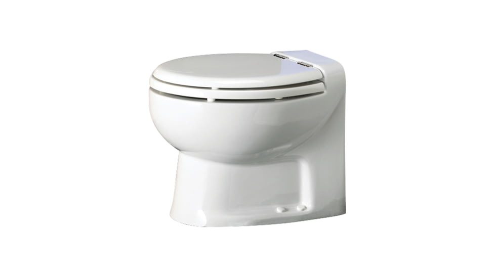 Thetford Tecma Silence Plus 2 Mode 12V RV Toilet With Wall Switch - Low, White/Chrome, 38460